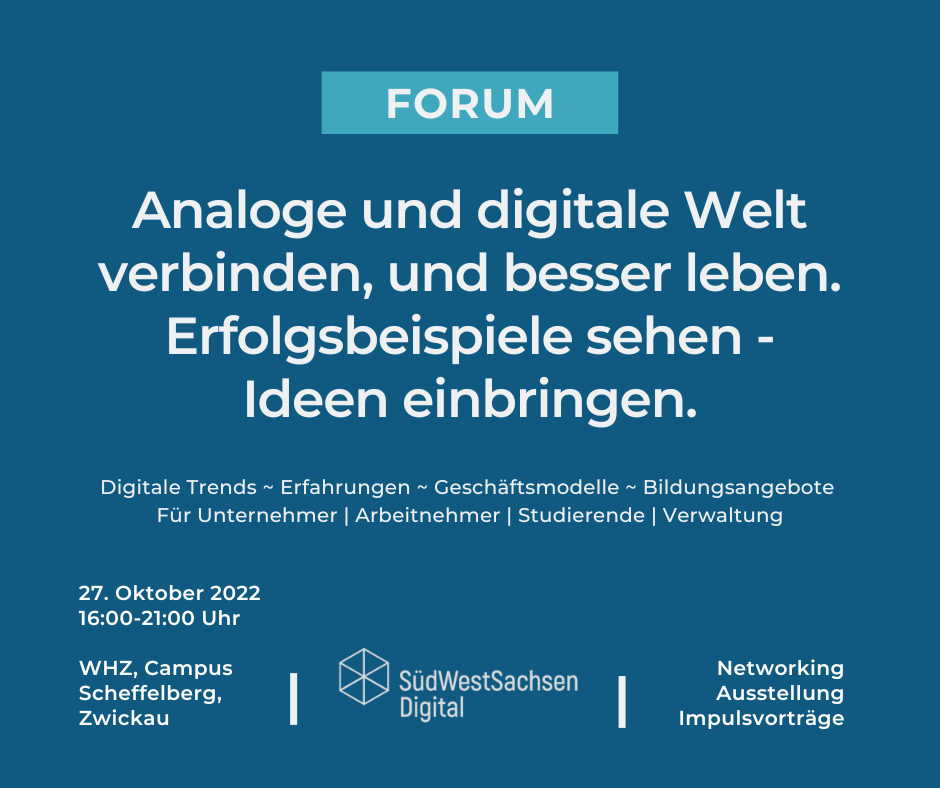 SWS-Forum 2022 -  Analoge und digitale Welt verbinden, und besser leben. Erfolgsbeispiele sehen - Ideen einbringen