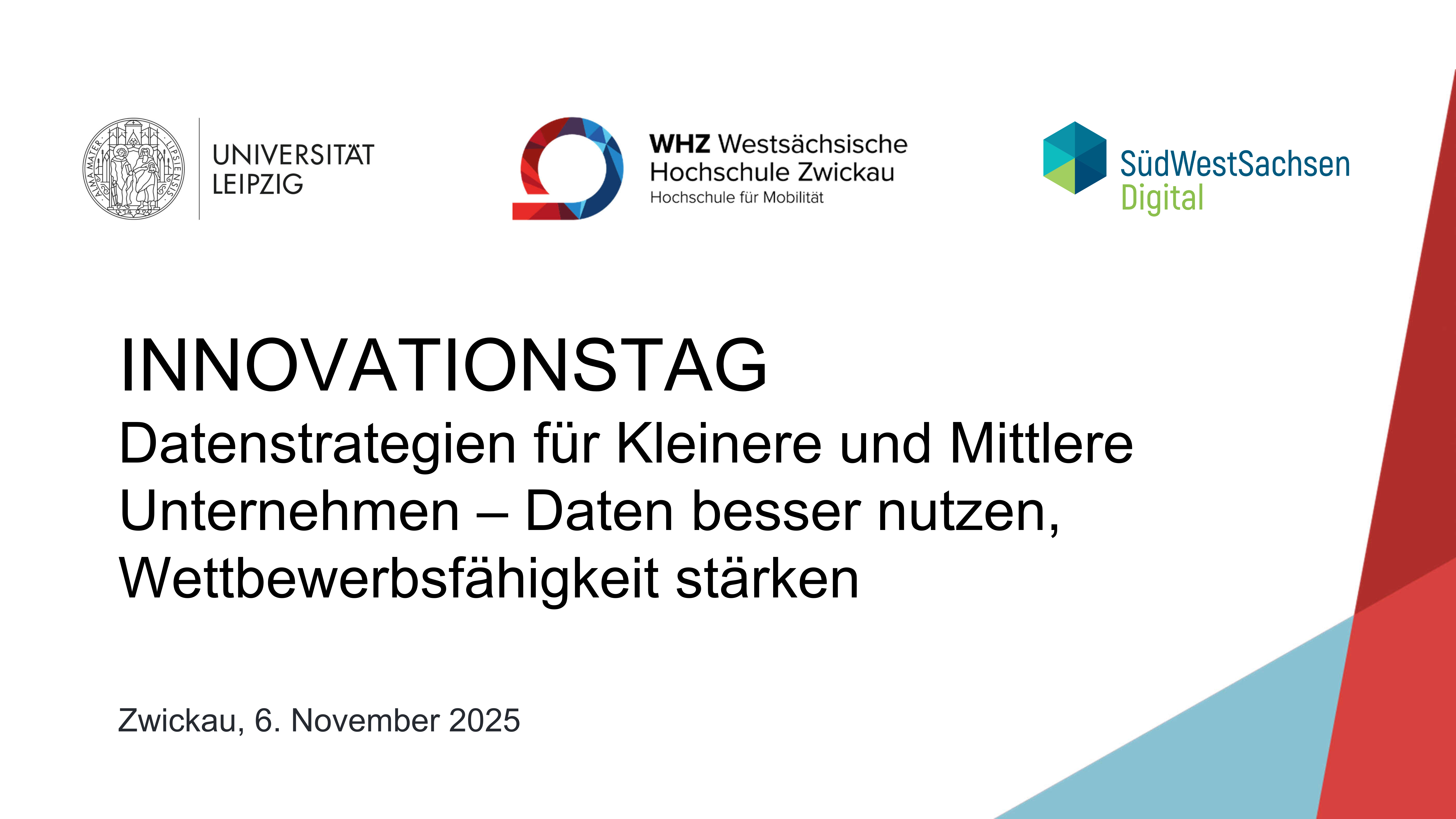 Innovationstag „Datenstrategien für Kleinere und Mittlere Unternehmen